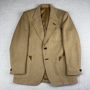 Vintage 90's England 100% Camel Hair Blazer Jacket Made in England Read for size